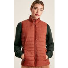 Joules Dame Tøj Joules Womens Bramley Padded Quilted Packable Gilet Brown