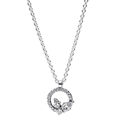 Pandora Halskæder Pandora Sparkling Herbarium Circle & Cluster Pendant Necklace - Silver/Transparent