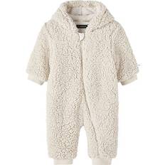 50 - Hvid Fleece heldragter Name It Baby NbnMazie Teddy Fleece Overall - Moonbeam