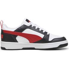 Puma Snørebånd - Tekstil - Unisex Sneakers Puma Rebound V6 Low - White For All Time Red/Black