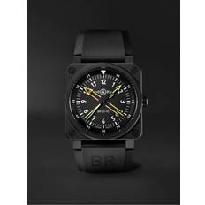 Bell & Ross Rosaguld Ure Bell & Ross BR 03-92 Radiocompass Limited Edition Automatic 42mm Ceramic and Rubber Watch, Ref. No. BR0392-RCO-CE/SRB Men Black