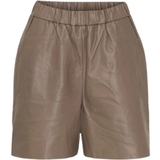 36 - Beige - Herre Shorts Notyz Leather Shorts - Taupe