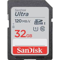32 GB - USB 3.2 (Gen 2) - USB Type-A Hukommelseskort & USB Stik SanDisk Ultra SDHC Class 10 UHS-I U1 120MB/s 32GB