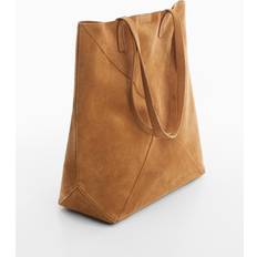 Mango Tote Bag & Shopper tasker Mango Women's Leather Shopper Bag Medium Brown