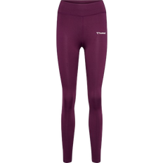 Dame - Polyester Leggings Hummel Chipo Mid Waist Leggings - Grape Wine