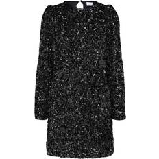 14 - Paillet - Sort Tøj Selected Sequin Mini Dress - Black