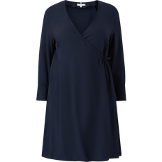 Tommy Hilfiger Dame - Viskose Kjoler Tommy Hilfiger Curve Fit And Flare Wrap Dress DESERT SKY UK22