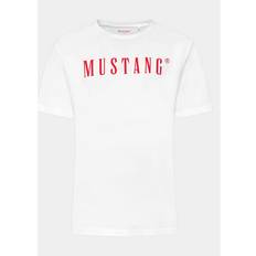 Mustang Lang Tøj Mustang t-shirt regular fit halbarm-shirt Weiß