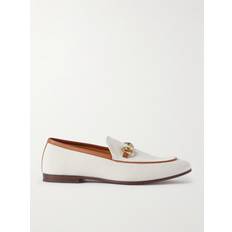 Gucci Lave sko Gucci Joardaan Horsebit Leather-Trimmed Coated-Canvas Loafers Men White