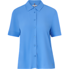 Tommy Hilfiger Dame - Viskose Bluser Tommy Hilfiger Bluse Essential Fluid SS Shirt Blå