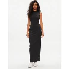 Tommy Hilfiger Dame - Viskose Kjoler Tommy Hilfiger Mock Turtleneck Maxi Bodycon Dress BLACK