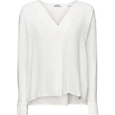 Esprit Bluser Esprit Bluse Ski V-Neck Blouse Hvid