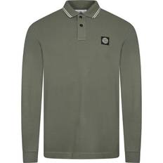 Stone Island T-shirts & Toppe Stone Island Long Sleeve Tipped Polo Shirt Musk Green