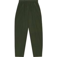 50 - Dame - Grøn - S Bukser Ganni Cotton Crepe Elasticated Curve Pants F8924 Kombu Green Grøn