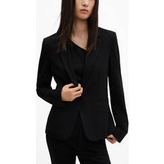 Mango Blazere Mango Women's Blunt Stitching Fitted Blazer Black