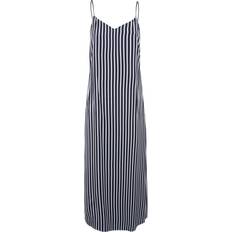 12 - Blå - Dame - Lange kjoler Tommy Hilfiger Stripe Slim Fit Maxi Slip Dress BOLD STP DESERT SKY