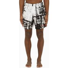 Alexander McQueen Abstract Print Swim Shorts With Logo