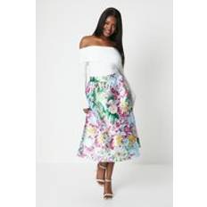 Coast 20 Tøj Coast Floral Print Full Midi Skirt Pale Blue