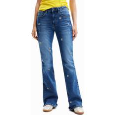 Desigual 36 Bukser & Shorts Desigual Flare Jeans Margeriten BLUE BLUE, 44