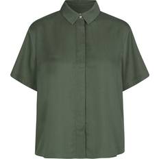 Samsøe Samsøe Grøn - Lang Tøj Samsøe Samsøe Mina SS Shirt - Dusty Olive