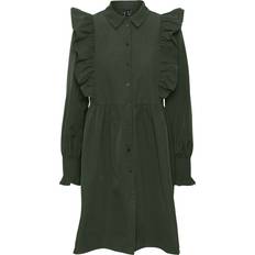 Plisseret - Polyester Kjoler Vero Moda Mella Short Dress - Green/Duffel Bag