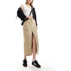 Calvin Klein Nederdele Calvin Klein Cotton Twill Cargo Maxi Skirt Beige