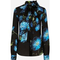 48 - Blomstrede - Silke Overdele Dolce & Gabbana Chiffon shirt campanule_fdo_nero