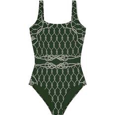 Tory Burch Badetøj Tory Burch Printed Tank Swimsuit Green Rope