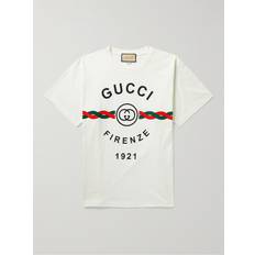 Gucci T-shirts Gucci Printed Cotton-Jersey T-Shirt Men White