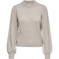 Ballonærmer - Dame - Rund hals Sweatere JdY Knitted Sweater - Grey/Chateau Grey