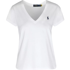 Polo Ralph Lauren Dame - Hvid T-shirts & Toppe Polo Ralph Lauren Pony V-Neck T-shirt - White
