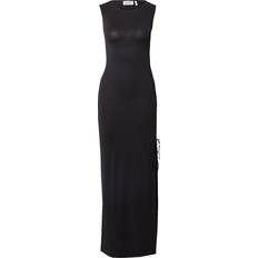 Elastan/Lycra/Spandex - Lange kjoler - S - Sort Weekday Ira Sort maxikjole med bådudskæring og slids med bindebånd siden-Black