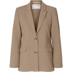 36 - 3XL - Dame Blazere Selected Rita Classic Single Button Jacket - Camel