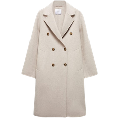 Mango Frakker Mango Picarol Handmade Oversized Coat - Light/Pastel Grey