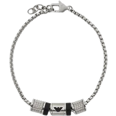 Emporio Armani Rondelle Bracelet - Silver/Onyx