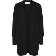 36 - Dame - XXL Trøjer Selected Lulu Long Knitted Cardigan - Black