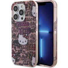 Hello Kitty Pink Mobiletuier Hello Kitty HKHCP13XHDGPTP iPhone 13 Pro Max 6.7 różowy/pink hardcase IML Tags Graffiti