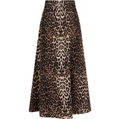 Brun - Dame - Uldfrakker Tøj Neo Noir Yara Long Skirt - Leopard