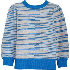 Minus Blå Tøj Minus Marilou 3/4 Sleeve Knit Pullover Kvinde Sweaters hos Magasin Dresden Blue Stripe