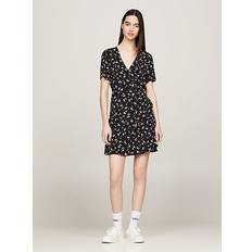 Tommy Hilfiger Dame - Viskose Kjoler Tommy Hilfiger Floral Print Self-Tie Wrap Mini Dress SPRING FLORAL