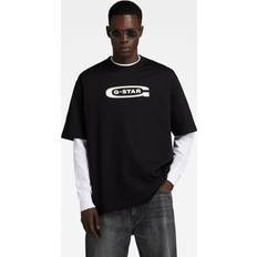 G-Star S T-shirts & Toppe G-Star Old School Logo Boxy T-Shirt Black Men