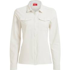 Craghoppers Dame Bluser Craghoppers Women's Nosilife Pro Langarm Bluse V Bluse hvid