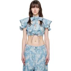 Vivienne Westwood Bluser Vivienne Westwood Blue & Off-White Football Heart Blouse K203 Blue Coral IT