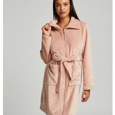 Hunkemöller Morgenkåber & Badekåber Hunkemöller Badekåbe Zip Fleece pink