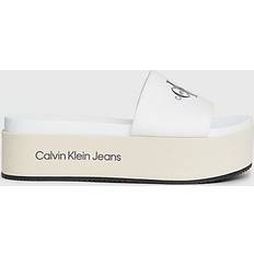 Calvin Klein Platform Sliders Beige
