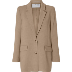 Selected Dame - Viskose Blazere Selected Rita Relaxed Fit Blazer - Camel