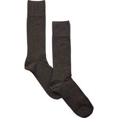 Panos Emporio Strømper Panos Emporio 2-pak Premium Mercerized Wool Rib Socks Light brown One