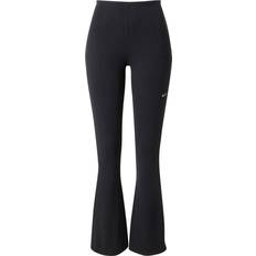 Dame - Polyester Leggings Nike Sportswear Chill Knit Women's Tight Mini-Rib Flared Leggings - Black/Sail