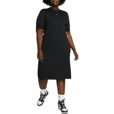 Nike Elastan/Lycra/Spandex Kjoler Nike Sportswear Essential Women's Midi Dres Plus Size - Black/White
