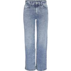 Noisy May Dame - Habitbukser Tøj Noisy May Yolanda Normal Waisted Wide Leg Jeans - Light Blue Denim